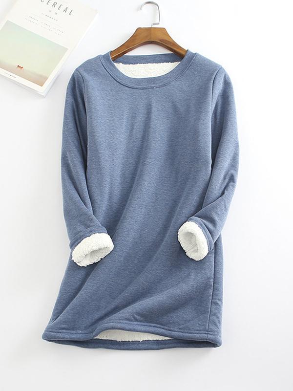 New Casual Cotton Round Neck Solid Sweatshirt & Pants - SageHolm