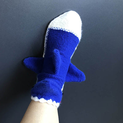 White-billed Shark Knitted Warm 3D Floor Socks